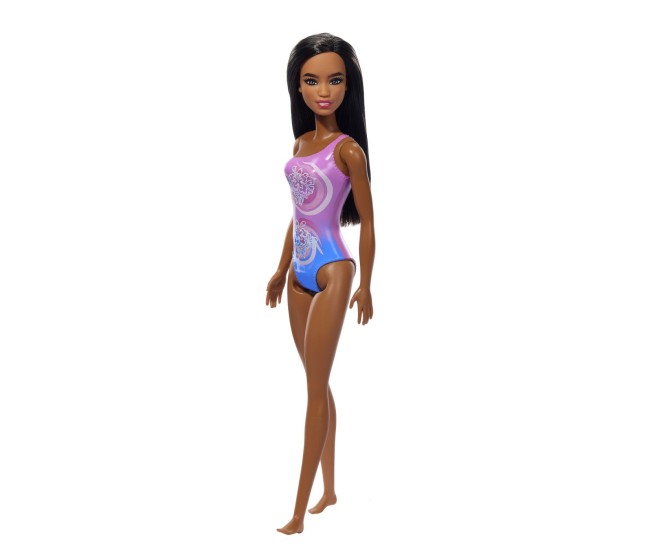 Papusa barbie bruneta cu costum de baie in doua culori Papusa barbie bruneta cu costum de baie in doua culori