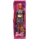 Papusa barbie fashionista cu rochie tip blazer roz in carouri Papusa barbie fashionista cu rochie tip blazer roz in carouri