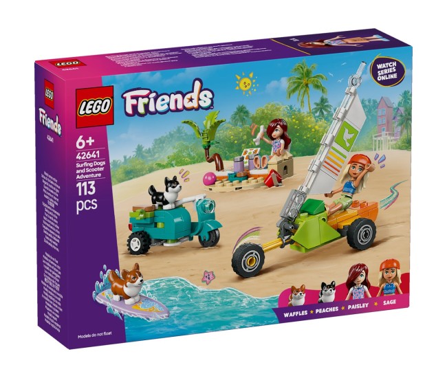 Lego friends aventuri cu catei la surfing si pe scuter 42641 Lego friends aventuri cu catei la surfing si pe scuter 42641