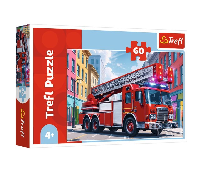 Puzzle trefl 60 masina de pompieri Puzzle trefl 60 masina de pompieri