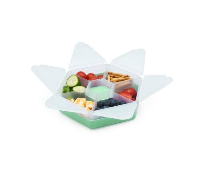 Cutie snack hexagon snackle 6 compartmente, melii, mint