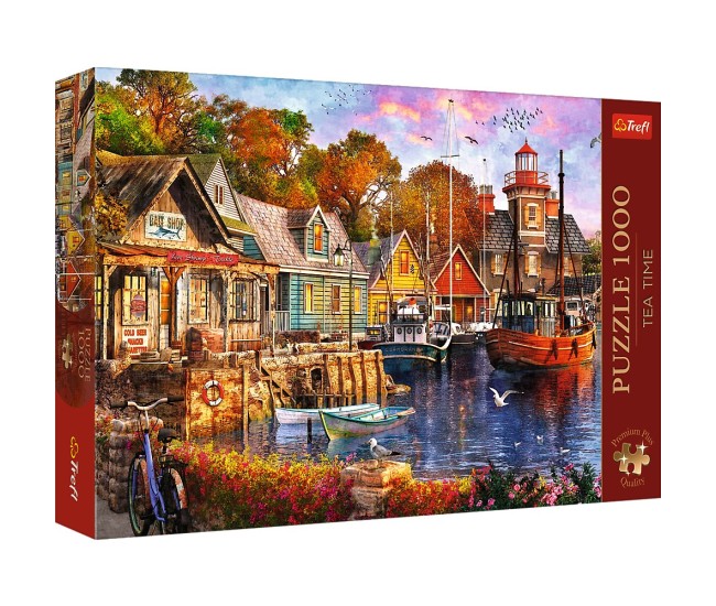 Puzzle trefl 1000 premium plus tea time portul minunat Puzzle trefl 1000 premium plus tea time portul minunat