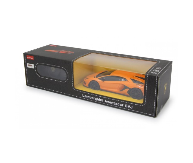Masina cu telecomanda lamborghini aventador svj portocaliu cu scara 1 la 24 Masina cu telecomanda lamborghini aventador svj portocaliu cu scara 1 la 24