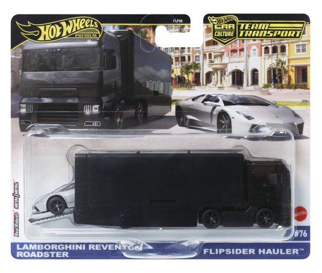 Hot wheels transportator flipsider hauler cu masinuta lamborghini reventon roadster scara 1 la 64 Hot wheels transportator flipsider hauler cu masinuta lamborghini reventon roadster scara 1 la 64