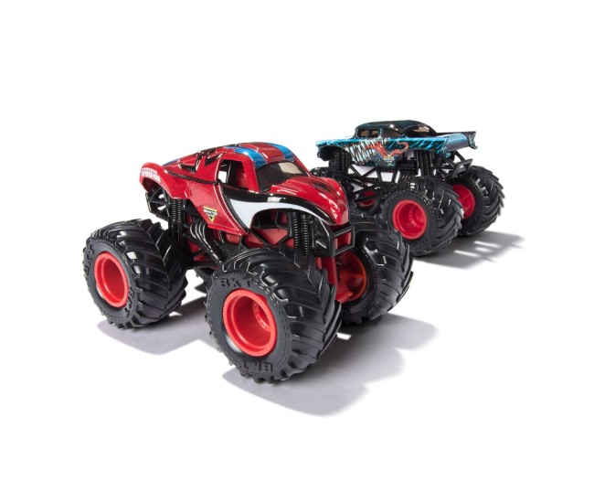 Monster jam set 2 masinute metalice venom vs the amazing spiderman scara 1 la 65