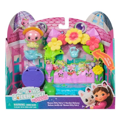 Gabbys dollhouse filmul set balconul gradina si figurina zana regina kitty cu  accesorii