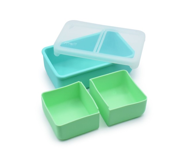 Cutie pranz bento cu compartimente detasabile, melii, mint blue Cutie pranz bento cu compartimente detasabile, melii, mint blue