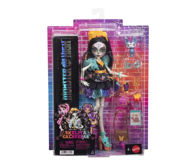 Monster high papusa skelita calaveras cu accesorii