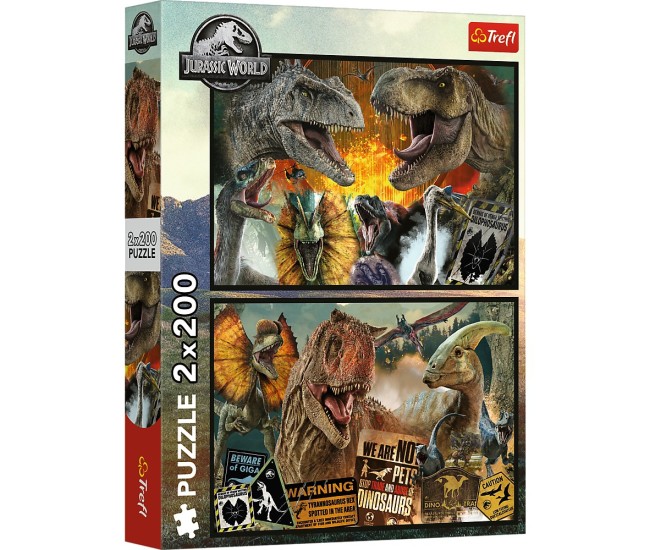 Puzzle trefl 2x200 jurrasic world lume preistorica Puzzle trefl 2x200 jurrasic world lume preistorica