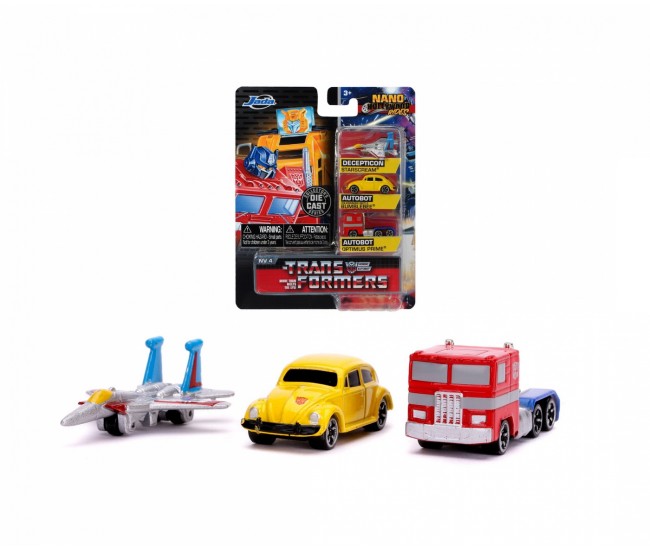 Transformers set 3 nano masinute metalice 4cm Transformers set 3 nano masinute metalice 4cm