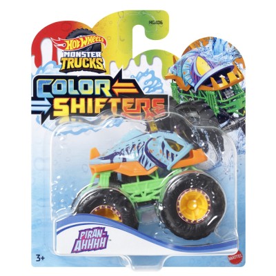Hot wheels monster truck camion piran-ahhhh cu culori schimbatoare scara 1:64