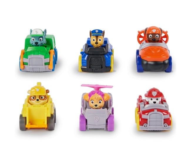 Patrula catelusilor pup squad racers pachet cadou 6 vehicule de baza Patrula catelusilor pup squad racers pachet cadou 6 vehicule de baza