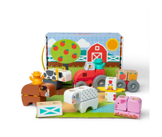 Melissa and doug set de constructie din lemn ferma