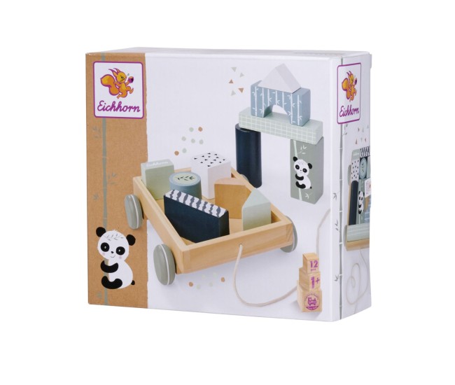 Eichhorn jucarie de tras remorca de constructii din lemn 18cm