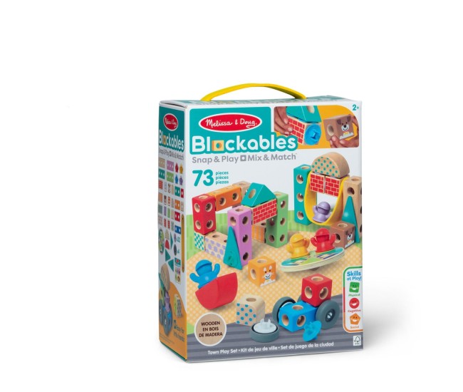 Melissa and doug set de constructie din lemn orasul