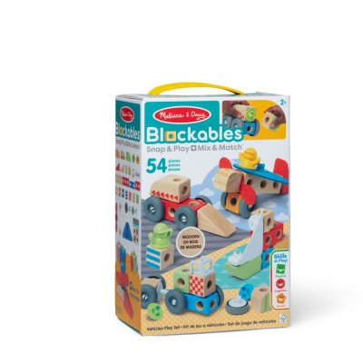Melissa and doug set de constructie din lemn vehicule