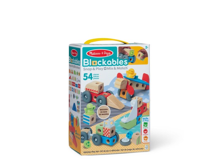 Melissa and doug set de constructie din lemn vehicule