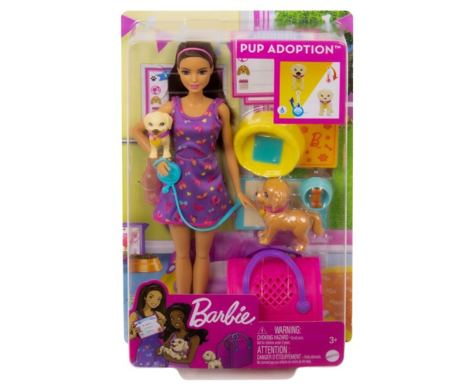 Barbie set papusa barbie pup adoption
