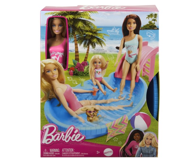 Barbie set papusa barbie blonda si piscina Barbie set papusa barbie blonda si piscina