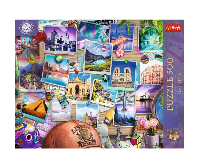 Puzzle trefl 500 premium plus tea time campionatul european amintiri de calatorie Puzzle trefl 500 premium plus tea time campionatul european amintiri de calatorie