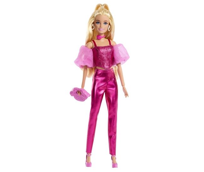 Barbie deluxe style papusa barbie tinuta roz metalizat