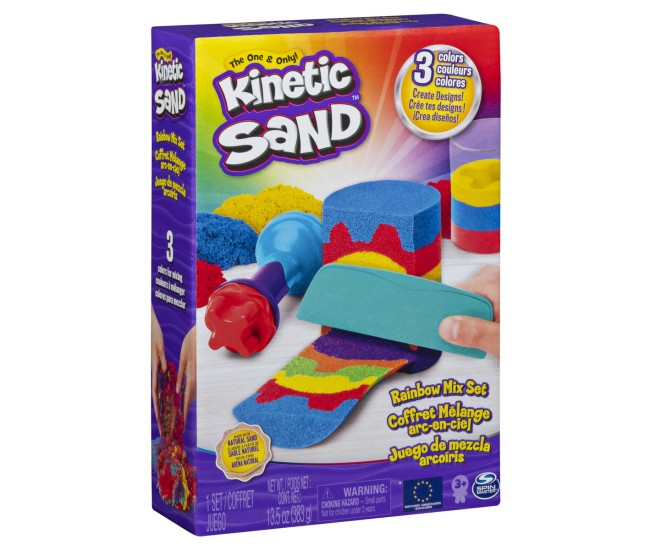 Kinetic sand set unelte de curcubeu cu accesorii Kinetic sand set unelte de curcubeu cu accesorii
