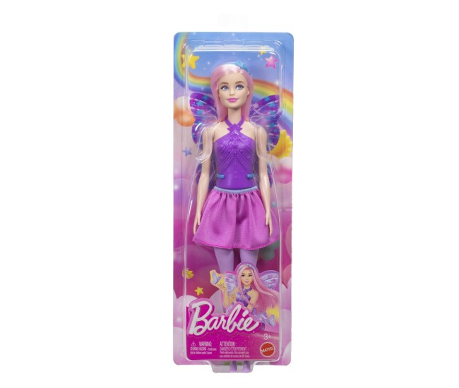 Barbie papusa barbie zana cu par roz si tinuta in 2 culori