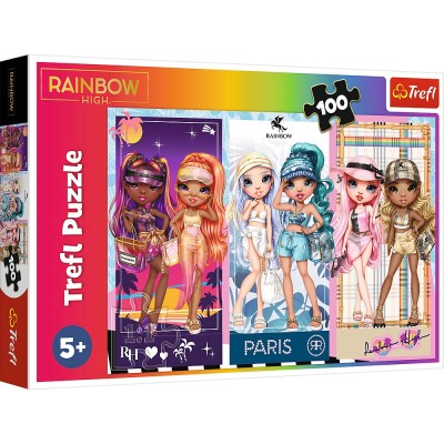 Puzzle trefl 100 rainbow high papusile deosebite