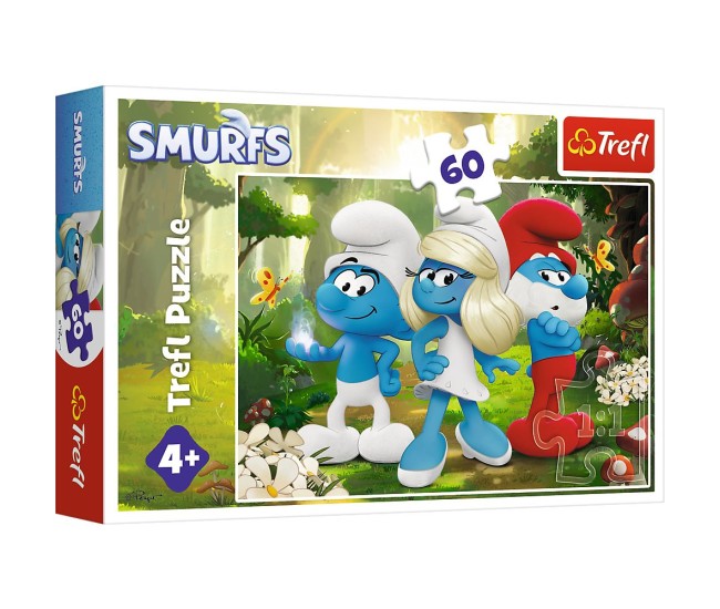 Puzzle trefl 60 padurea fermecata de strumfi Puzzle trefl 60 padurea fermecata de strumfi