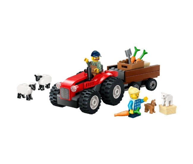 Lego city tractor de ferma rosu cu remorca si oi 60461 Lego city tractor de ferma rosu cu remorca si oi 60461