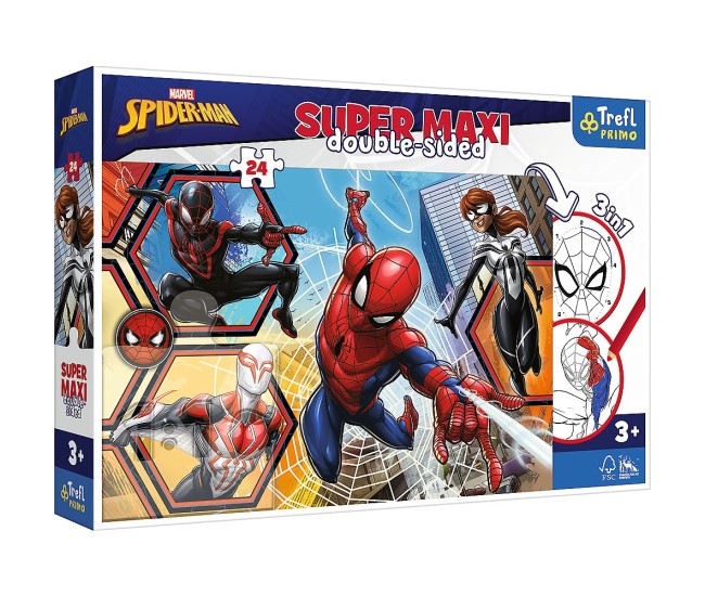 Puzzle trefl primo 24 super maxi disney spiderman in actiune Puzzle trefl primo 24 super maxi disney spiderman in actiune
