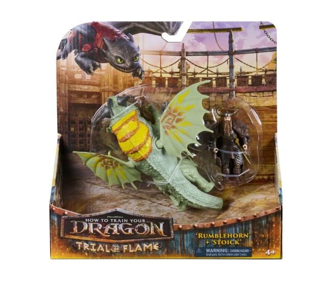 Cum sa iti dresezi dragonul incercarea flacarii set dragon rumblehorn si figurina stoick