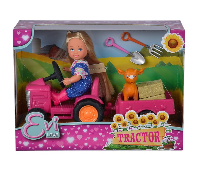 Papusa evi love cu tractor Papusa evi love cu tractor