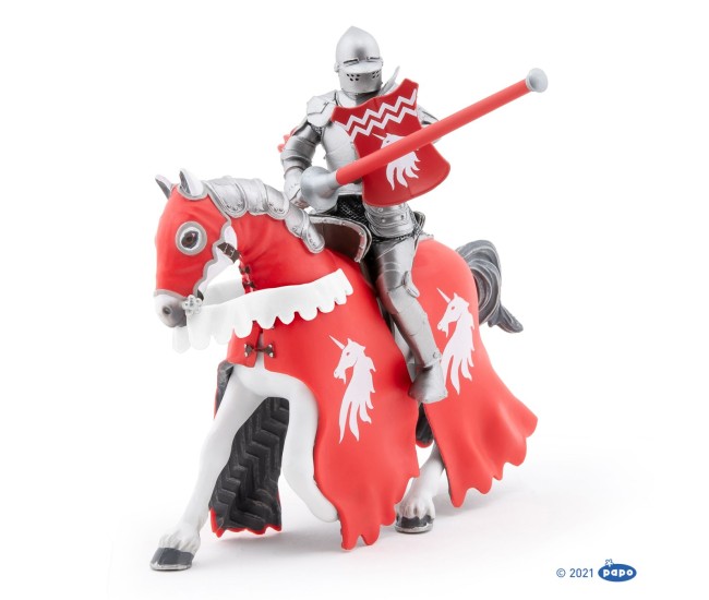 Papo figurina cavaler cu sulita si scut rosu Papo figurina cavaler cu sulita si scut rosu