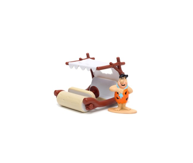 Jada set masinuta metalica flintmobilul scara 1:32 si figurina fred flintstone Jada set masinuta metalica flintmobilul scara 1:32 si figurina fred flintstone