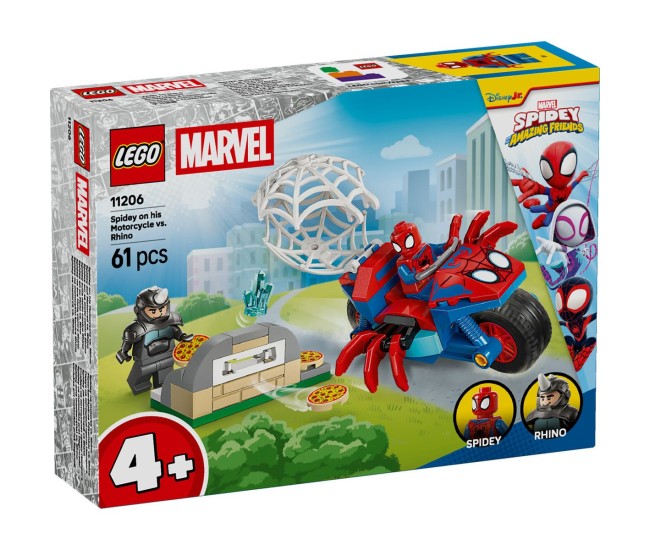 Lego marvel spidey pe motocicleta vs rhino 11206