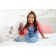 Papusa barbie fashionista cu parul mov si rochita cu stelute Papusa barbie fashionista cu parul mov si rochita cu stelute