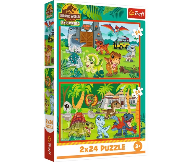 Puzzle trefl 2x70 jurassic world universul jurassic park Puzzle trefl 2x70 jurassic world universul jurassic park