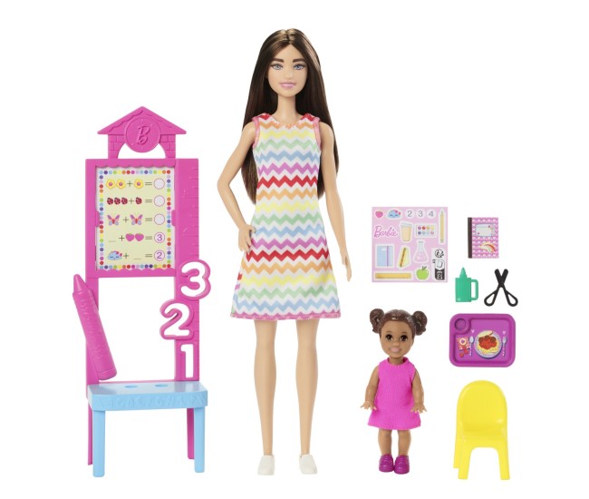 Barbie set de joaca papusa barbie satena face cariera profesoara Barbie set de joaca papusa barbie satena face cariera profesoara