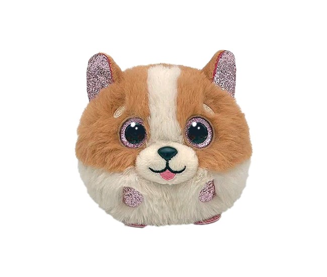 Plus ty 8cm beanie balls tanner catelul alb maro Plus ty 8cm beanie balls tanner catelul alb maro