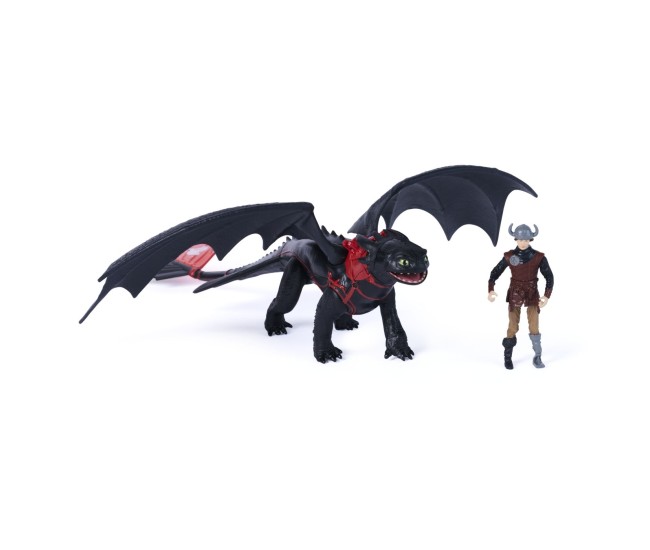 Cum sa iti dresezi dragonul incercarea flacarii set dragon tootless si figurina hiccup