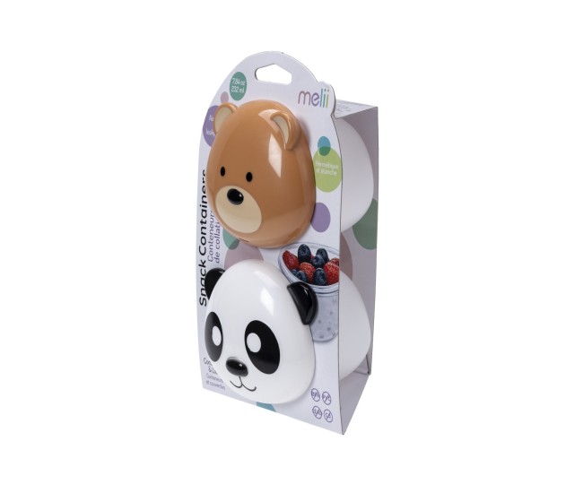 Set 2 recipiente hrana bebe, melii, model panda&bear Set 2 recipiente hrana bebe, melii, model panda&bear