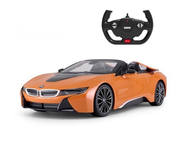 Masina cu telecomanda bmw i8 portocalie scara 1 la 12 Masina cu telecomanda bmw i8 portocalie scara 1 la 12