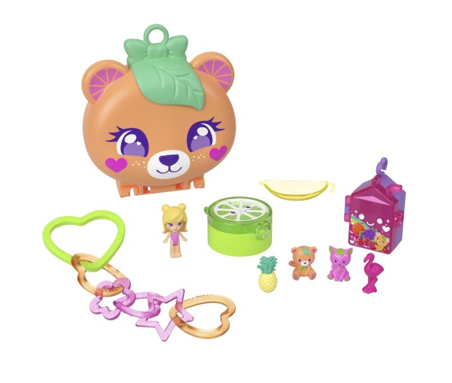 Polly pocket set gentuta animalut ursulet roz cu accesorii