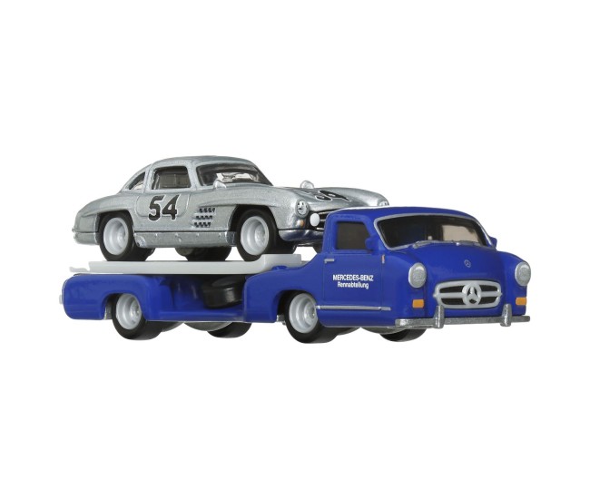 Hot wheels transportator mercedes-benz 55 blaues wunder cu masinuta mercedes-benz 300 sl scara 1:64 Hot wheels transportator mercedes-benz 55 blaues wunder cu masinuta mercedes-benz 300 sl scara 1:64