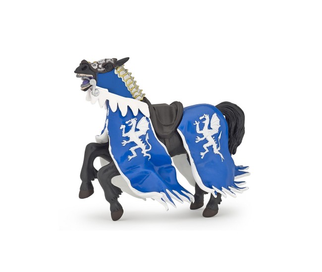 Papo figurina calul regelui cu blazon dragon albastru Papo figurina calul regelui cu blazon dragon albastru