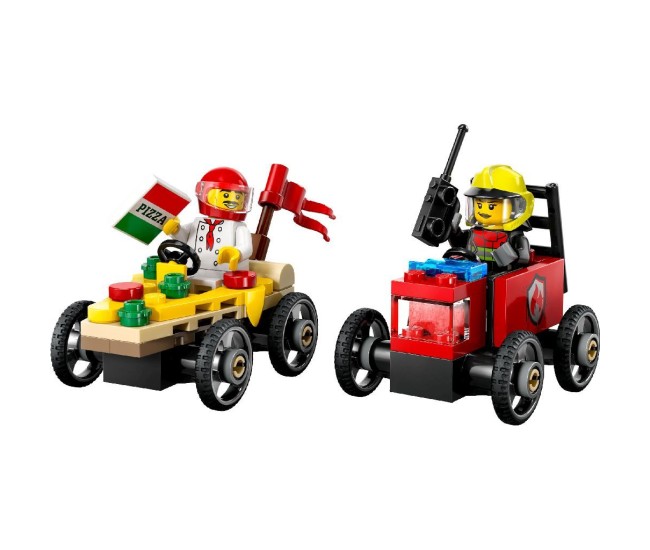 Lego city pachet de curse furgoneta de pizza vs. camion de pompieri 60458 Lego city pachet de curse furgoneta de pizza vs. camion de pompieri 60458