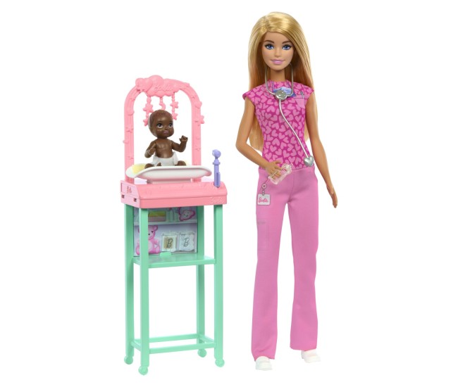 Barbie cariere set mobilier cu papusa doctor pediatru blonda Barbie cariere set mobilier cu papusa doctor pediatru blonda