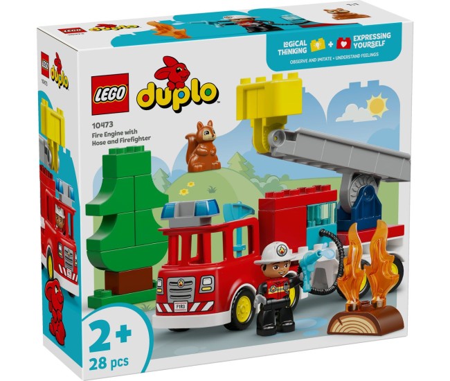 Lego duplo camion de pompieri cu furtun si pompier 10473