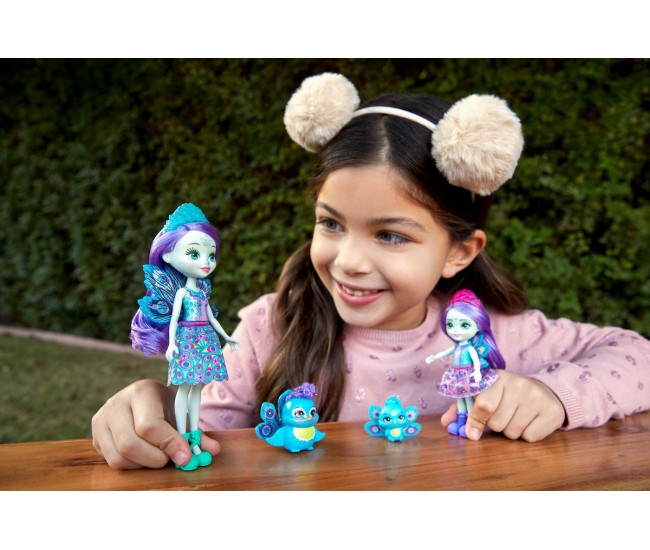 Enchantimals set papusi surori si animalutele lor patter peacock si flap si piera peacock si feather Enchantimals set papusi surori si animalutele lor patter peacock si flap si piera peacock si feather